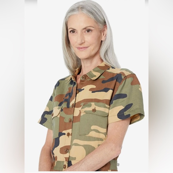 Outerknown army camo S.E.A. short sleeve‎ overalls jumpsuit size 0 new - Picture 4 of 16